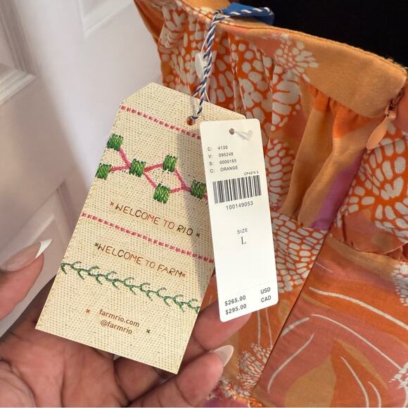 Farm Rio x Anthropologie Linen Blend Strapless Drop-Waist Maxi Dress - Picture 12 of 12